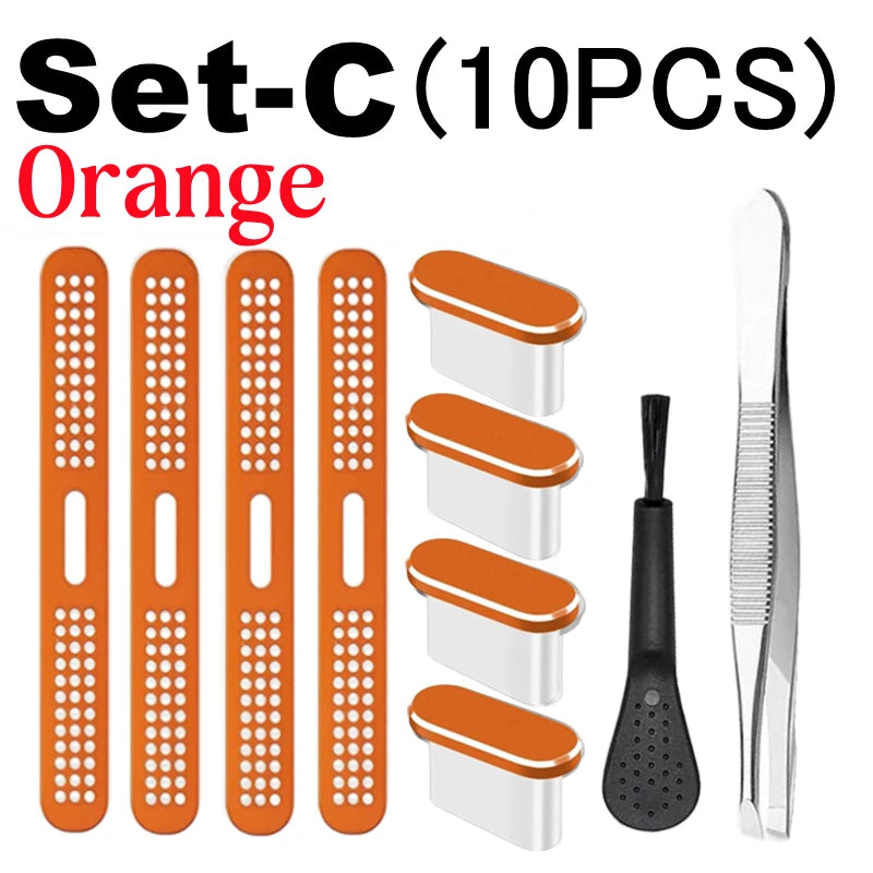 Protege y Limpia tu iPhone 17 Pro Max / 17 Air – Kit de Tapas Anti-Polvo para Altavoz y Puerto de Carga USB-C