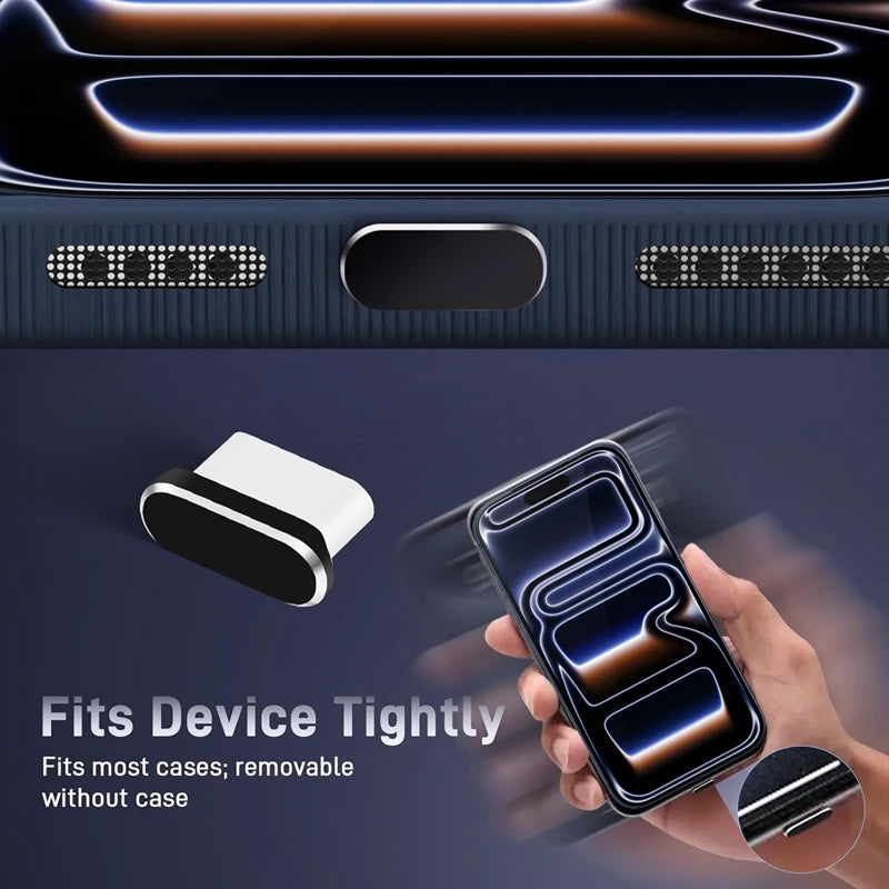 Protege y Limpia tu iPhone 17 Pro Max / 17 Air – Kit de Tapas Anti-Polvo para Altavoz y Puerto de Carga USB-C