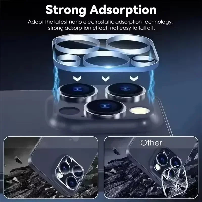 Set de 3 Protectores de Vidrio Templado para Cámara Trasera de iPhone – Máxima Protección Antiarañazos para iPhone 11 a 16 Pro Max