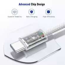 ⚡ Súper Cable USB-C a USB-C 60W – Carga Ultra-Rápida para iPhone 15/16/17, Samsung y Huawei