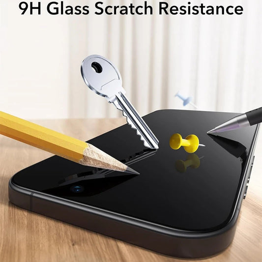 Protector de pantalla de vidrio templado para iPhone 17 / 17 Air / 17 Pro / 17 Pro Max, instalación fácil con una sola mano, película HD transparente.