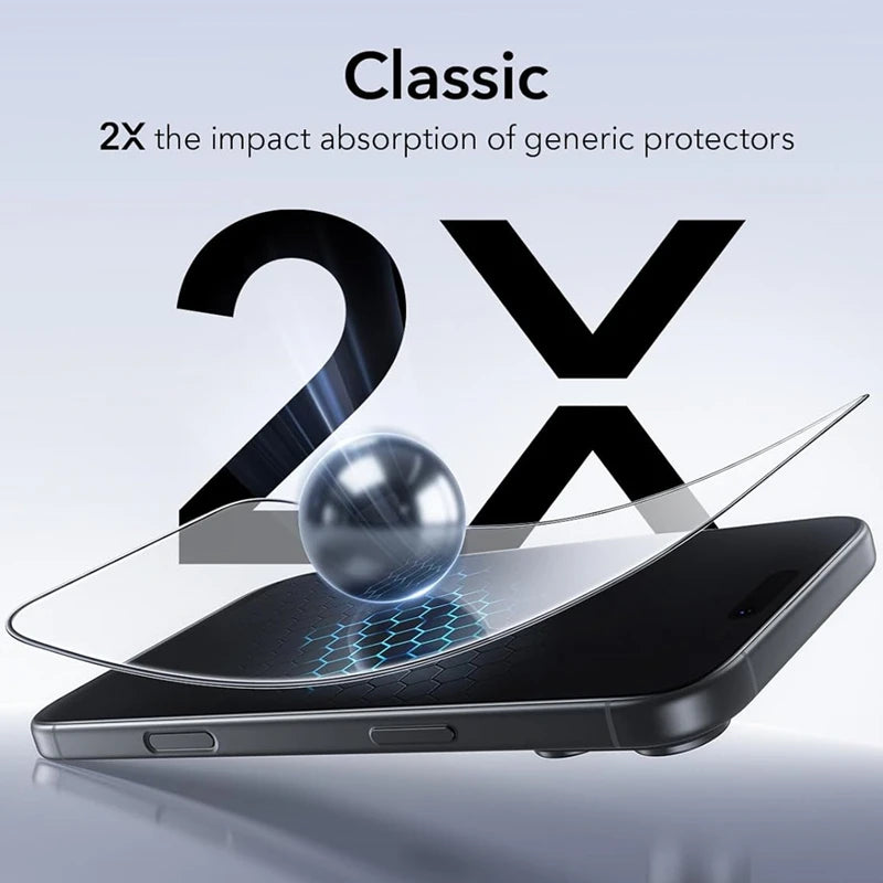 Protector de pantalla de vidrio templado para iPhone 17 / 17 Air / 17 Pro / 17 Pro Max, instalación fácil con una sola mano, película HD transparente.